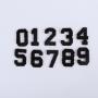 Keymay Custom Fashion Designer Self Adhesive Felt Glitter Arabic Number Sticker Chenille Embroidery Patches