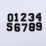 Keymay Custom Fashion Designer Self Adhesive Felt Glitter Arabic Number Sticker Chenille Embroidery Patches