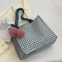 Large Capacity Thousand Bird Lattice Bag Female New Fashion Tote Bag Female Ins Student Canvas Shoulder Bag
