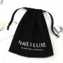Custom Logo Printing Black Cotton Women's Coat Hair Dyer Travel Storage Bag Drawstring Shopping Cotton Muslin Pouch