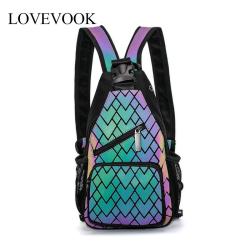 LOVEVOOK Boutiques dropshipping Fashion geometric reflective bag big stock ladies bags small backpack casual sports backpacks