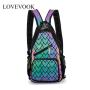 LOVEVOOK Boutiques dropshipping Fashion geometric reflective bag big stock ladies bags small backpack casual sports backpacks