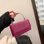 Simple Casual Water Diamond Small Square Bag for Women's 2024 Summer New Trend Shining Chain Handhag One Shoulder Crossbody Bag