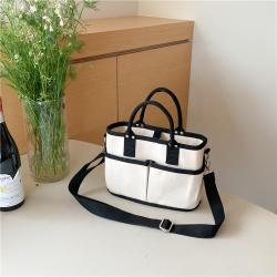 Large Multiple Pockets Shoulder Bags Ladies Large Capacity Women'S Messenger Bags Square Crossbody Canvas Tote Bag