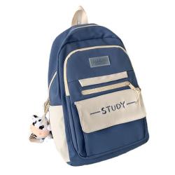 HR053 Female Student Study Versatile INS Cool Backpack Canvas Zipper Fashion Laptop Bag Combination Color Birthday School Bag