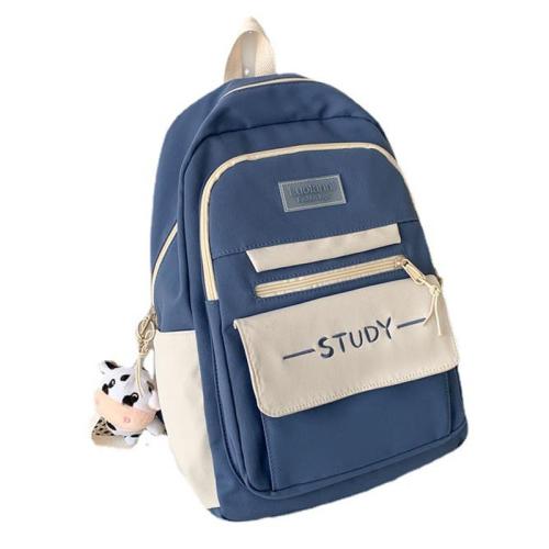 HR053 Female Student Study Versatile INS Cool Backpack Canvas Zipper Fashion Laptop Bag Combination Color Birthday School Bag