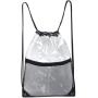 Clear Drawstring Bag PVC Drawstring Backpack with Front Zipper Mesh Pocket