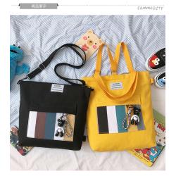 Crossbody Spring Canvas Bag Student One Shoulder Large Capacity Canvas Bag Korean Simple One Shoulder Bag