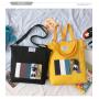 Crossbody Spring Canvas Bag Student One Shoulder Large Capacity Canvas Bag Korean Simple One Shoulder Bag
