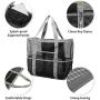 Gelory 9 Pockets Lightweight Transparent Mesh Beach Bag Large Capacity Tote Bag For Summer Poor Travel
