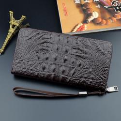 2021 New Alligator-print wallet Men's Long Zippered mobile phone bag Clutch Business card holder wallets for man