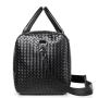 custom logo pu leather travel bag luxury woven men overnight gym bag duffel bag sac de voyage homme
