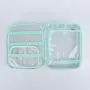 Custom Logo Design Travel Makeup Bags Waterproof 2 Layers Compartment Make Up Wash Bag Clear Cosmetic Toiletry Bag