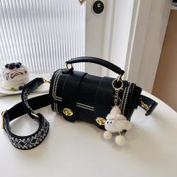 Custom Tote Bag Plush Pendant PU Portable Decorative Zipper Single Shoulder Chain Niche Design Plus Logo