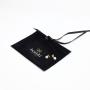 Custom Logo Printed Black White Jewelry Gift Perfume Velvet Envelope Pouch Dust Flap Velvet Packaging Bag