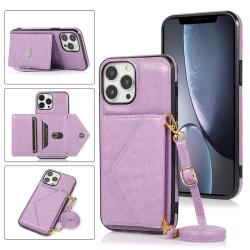 Factory custom leather crossbody phone case leather wallet card holder phone case