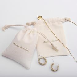 Eco Cotton Linen Drawstring Bag Custom Cosmetic Gift Dust Bag Reusable Personalized Jewelry Packaging Bag