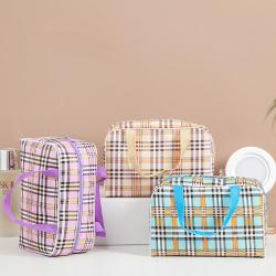 Professional Manufacturer Fashion Lattice Makeup Cosmetic Case Bag PU Leather Makeup Bag
