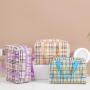 Professional Manufacturer Fashion Lattice Makeup Cosmetic Case Bag PU Leather Makeup Bag