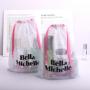 Hot Sale Custom Logo Printing Nylon Mesh Soap Shampoo Storage Bag Drawstring Skincare Product Gift Packaging Mesh Pouch