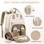 LOVEVOOK Baby Bag with Changing Pad Baby Registry Bag for Mom Dad with Stroller Buckles Large Waterproof Diaper Bag Backpack