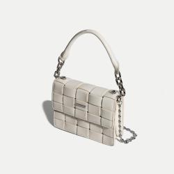 2024 Woven Genuine Leather Bags Handbags Luxury Women Hand Bag With Removable Chain