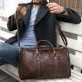 2024 Custom Check Genuine Leather Travel Bag For Vintage Men Duffel Bags