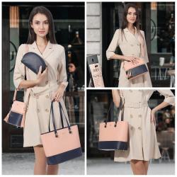 LOVEVOOK 2022 Luxury Designer Leather Women's Purse and Handbags 3 in 1 Hand Bags Set Ladies Shoulder Tote Bag Women Handbags