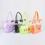 Durable Bright Neon 10 Colors Large Capacity Transparent PVC Large Stadium Bag Swim Pool Beach Tote Women's Vinyl Clear Tote Bag