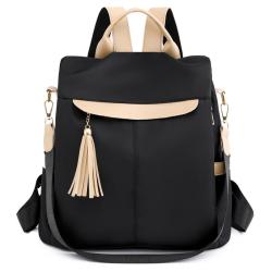 HR617 Women Bag Backpack New Fashion Girls' Retro Nylon Anti Theft Schoolbag Female Versatile Comfortable Travel Handheld Bag