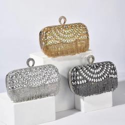 2024 Wholesale personalised chain diamond bag purse luxury rhinestone evening bag clutch bags for women