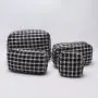 New Type 4 Sizes Stock Designer Design Baby Pink Classic Tweed Pouch Bag For Women Makeup Brush Bag Cosmetic Bags & Cases