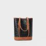 Luxury Fashion Women'S Genuine Leather Handbags Woven Shoulder Bucket Tote Hand Bags Designer Woman Big Size For Ladies Women