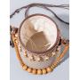 New Arrival Niche Bucket Bags Women Handbags Purse Ladies Casual Shoulder Straw Beach Bag Small Handbags Wooden Bead For Holiday