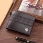 Men's Fashionable Casual Wallet Embossed Multi-Card Thin Soft Coin Purse Waterproof Open Closure Type for Youth