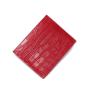 Slim Crocodile Embossed Leather First Layer Cowhide Id Card Holder Wallet Embossed Logo Credit Card Holder