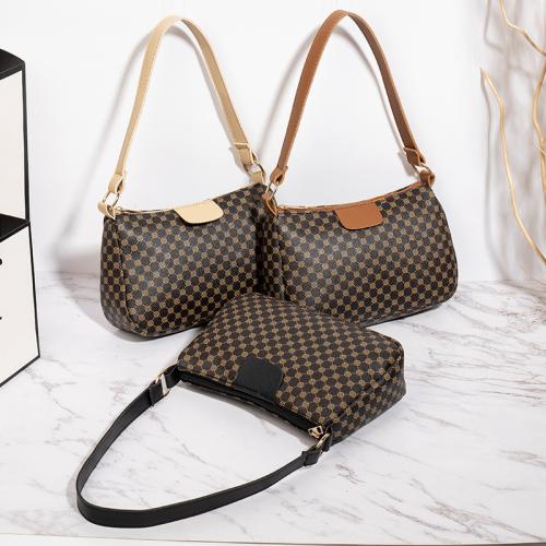 Ladies Portable Underarm Handbag Brand Pattern Design Print PU Leather Shoulder Bag