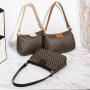 Ladies Portable Underarm Handbag Brand Pattern Design Print PU Leather Shoulder Bag