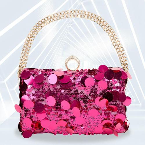 Fashionable rose sequin purses bag ladies handbag party purse wedding shiny evening bag clutches for women pochette femme