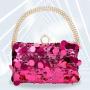 Fashionable rose sequin purses bag ladies handbag party purse wedding shiny evening bag clutches for women pochette femme