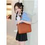 HR537 Women's Bag With Coin Wallet Casual Simple Textured Embroidery Thread Tote Bag PU Leather Popular Shoulder Underarm Bag