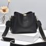 Simple and casual lychee patterned contrasting single shoulder crossbody bag