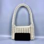 custom 2024  woven  acrylic resin beads beaded shoulder bags white Pearl Vintage Design Ladies Bead Underarm Women Hand Bags
