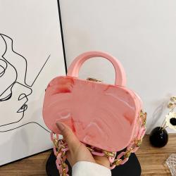 Trendy acrylic box bag candy chain woman shoulder bag evening bag woman pvc purses handbags for ladies