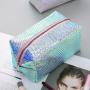 Wholesale Dazzling Color Laser PU Cosmetic Pouch Travel Portable Shiny Glitter Square Makeup Bag Waterproof