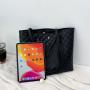 High Quality PU Leather Reusable Large Capacity Shopping Tote Shoulder Bag With Outside Pocket