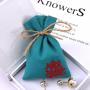 Custom Embroidery Small Organic Cotton Pouch Luxury Promotion Gift Sachet Packing Canvas Drawstring Bag