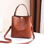 2024 Bags for women Spring-Summer Fashionable Ladies' Bucket Bag Stone Pattern Portable Messenger with Single Shoulder Strap