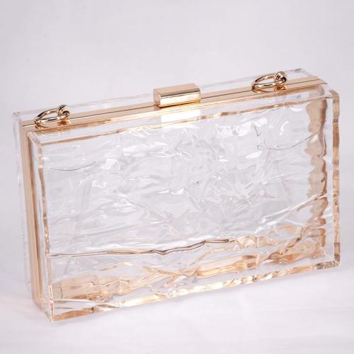 crack Evening Bags for Women Popular Acrylic Women's Small Square Bag Summer Candy Color Transparent Clutch Box