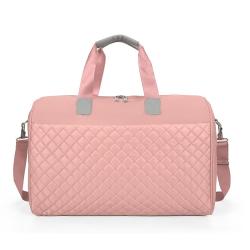 Custom Logo Weekend Tote Duffel Bag Waterproof Sports Gym Yoga Pink Travel Luggage Duffle Bag